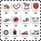 48 Pieces Race Car Cupcake Toppers Checkered Race Car Cupcake Picks for Racing Theme Party Baby Shower Birthday Party Decoration Supplies