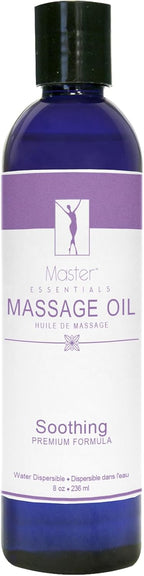 Master Massage Organic Massage Oil - 8 fl oz, Soothing Sense, Water-Soluble, Skin-Nourishing Formula for Relaxation, Ideal for Massage Therapy and Home Use, Pack of 1