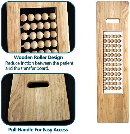 Elderly Transfer Board - Wooden Slide Assist Device for Transferring Patien, Disabled, Seniors from Wheelchair to Bed, Bathtub, Sofa, 32"L x 8.6"W x 1"D
