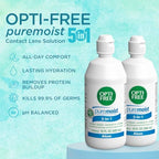Opti-Free Puremoist Multi-Purpose Contact Lens Solution with Lens Case, 20 Fl Oz (pack of 2- 10oz bottles)