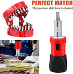 Screwdriver Bit Organizing Holder Set | Dentist Gifts for Men|Magnetic Denture Drill Bit Holder with 28 Drill Bits |Fits 1/16"-1/4" Hex Bit and Drive Bit Adapter (Red)