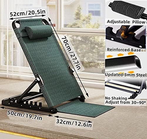 Jarler Adjustable Bed Backrest Large Size Bed Chair - Lifting Back Rest Support 8 Gears with Headrest Pillow for Reading, Queen Size Foldable Bed Frame Wedge for Elderly, Patient Sitting Up