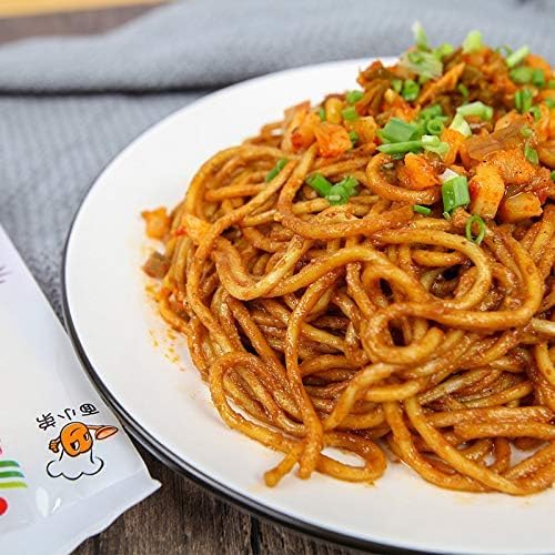 Chinese noodles，Wuhan Hot Dry Noodles, 2 Bags 170g Wuhan Vegetarian Vermicelli Instant Hot Dry Noodle, Classic Handmade Ramen noodles