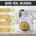 PASSAGE TO ASIA Curry Sauce - Yellow Thai Curry Simmer Sauce - Authentic Mild Spice Yellow Curry Asian Food - Quick and Easy Meal - 255g