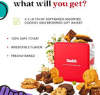 David’s Cookies Gourmet Assorted Cookies and Brownies Gift Basket - 12 x 1.5oz fresh baked cookies and 10 x 2oz individually wrapped brownies - Great for Sharing, Ideal Gift for All Special Occasions