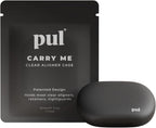 PUL Retainer Case for Invisalign & Clear Aligners - Slim Clear Aligner Case with Secure Magnetic Closure - Travel Retainer Holder for Invisalign Accessories, Mouth Guards & Dentures - Gray