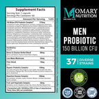 8-in-1 Bio Cultures Complex for Men – 150 Billion CFU Probiotics with 37 Diverse Strains, Organic Prebiotics, Postbiotics & Digestive Enzymes – Supports Digestive Balance & Gut Microbiome