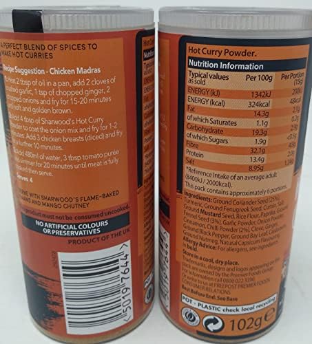 Sharwoods Hot Curry Powder 3 x 102gm