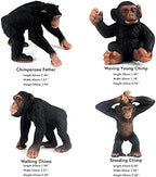 FUNSHOWCASE 10 Gorilla and Chimpanzees African Jungle Animals Toy Figure Realistic Plastic Figurine Playset