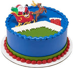 DecoPac Santa in Sleigh Cake Decoration, Christmas Cake Topper, Festive Layon With Santa and Reindeer, 24 Pack