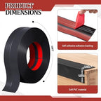 Pangda 50 ft Stair Edge Protector Black Rubber Edge Trim for Steps Vinyl Stair Nose Molding Rubber Nose Trim Edging Guard Treads Self Adhesive for Indoor and Outdoor, Non Slip and Waterproof