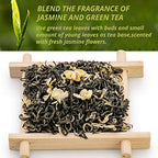 Oriarm Bi Tan Piao Xue Jasmine Green Tea Loose Leaf - Chinese Green Tea Leaves with Jasmine Flowers - Yuqian 3rd Grade - 100g (3.53-ounce) Ziplock Resealable Bag