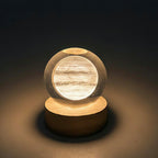 3D Jupiter Crystal Ball, 2.4inch Universe Gifts Decorative Quartz Glass Ball, Space Laser Engraved Model Astronomy Decor, Paperweight Physics Display Sculpture Home Decor Crafts for Friends