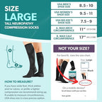 BraceAbility Knee High Compression Socks 20-30 mmHg - Support Stockings for Women, Men, Circulation, Running, Flying, Post Surgery, Varicose Veins, Diabetic Foot Pain - 1 Pair Closed Toe (L - Black)