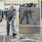 Masthome 36" Commercial Mop, Heavy Duty Industrial Floor Mop with 3 Microfiber Pads, 60" Adjustable Large Dust Mop,Wet Dry Flat Mops for Office Garage Warehouse Factory Mall