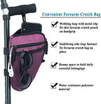Forearm Crutch Bag Lightweight and Waterproof Forearm Crutch Accessories Storage Pouch with Triangle Shape, Universal Crutch Accessories Bag with Mesh Pocket to Organize Daily Essentials (Purple)