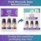 GuruNanda Sleep Essential Oil Set (Pack of 3 x 0.34 Fl Oz) - 100% Pure, Natural & Undiluted Cedarwood, Frankincense & Lavender Aromatherapy Oils for Diffuser - Perfect for Massages & DIY Recipes