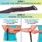 BraceAbility Epicondylitis Brace | Elbow Strap for Medial/Lateral Epicondyle Pain and Tendonitis Arm Compression Support Band for Men or Women (One Size Fits Most)