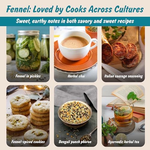 Spice Profile | USDA Organic Fennel Seeds (Whole) | Resealable 4oz Pouch | Saunf | Perfect for Cooking, Teas, Smoothies & Lattes | Sweet & Aromatic