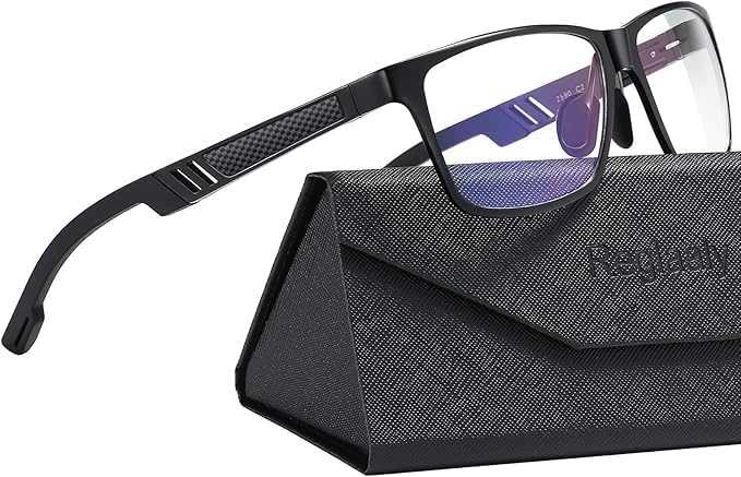 Blue Light Blocking Glasses for Men/Woman Gaming Computer Screen Glasses Metal Frame Eyeglasses, A02