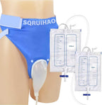 Urine Bags Old Men, External Urinary Catheter for Male/Famale, Wearable Urinal Bag with Collection Urine Bag (2000ml & 1000ml), Urinary Drainage System, Portable Urine Catheter Bag (Older Men)