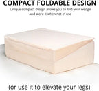 Contour Folding Wedge Pillow Extended Length- 7x24x32 Inch Bed Wedge for Elevated Sleeping, GERD & Acid Reflux Relief, Snoring Support - Folding Triangle Pillow with Washable Cover, High-Density Foam