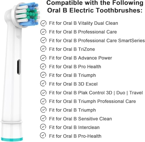 Replacement Toothbrush Heads Compatible with Oral B Braun,8 Pack Professional Electric Brush Heads for Oral B Replacement Heads Refill Pro 500/1000/1500/3000/3757/5000/7000/7500/8000