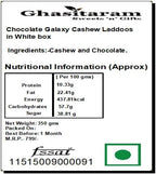 Ghasitaram Gifts Rakhi Gifts for Brothers Rakhi Sweets - Chocolate Galaxy Cashew Laddoos in White Box with Beads Rakhi