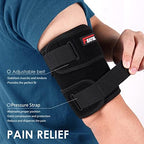 FEATOL Bicep Tendonitis Brace Compression Sleeve Support, Upper Arm Brace Tricep Bicep Support Bands for Men and Women, Arm Wrap Pain Relief for Muscle Strains and Inflammation(Black, Medium)