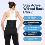 Back Brace for Lower Back Pain Relief | Sciatica Lumbar Support Belt for Men & Women, Adjustable Back Support Brace for Work & Daily Use, All-Day Comfort & Heavy-Duty Compression (Large (38-42.9"))