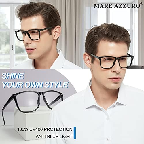 MARE AZZURO Oversized Bifocal Reading Glasses Men Blue Light Blocking Readers 1.0 1.25 1.5 1.75 2.0 2.25 2.5 2.75 3.0 3.5