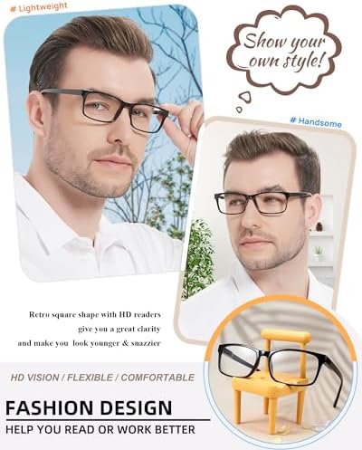 MARE AZZURO Retro Reading Glasses Men Lightweight Readers 1.0 1.25 1.5 1.75 2.0 2.25 2.5 2.75 3.0 3.5 4.0 5.0 6.0