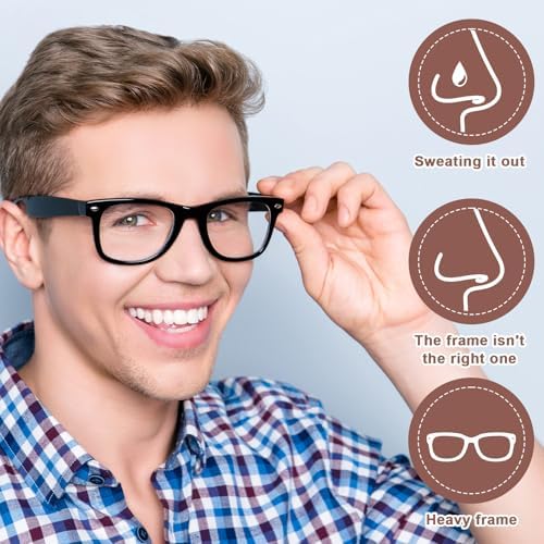 30 Pairs Eyeglass Nose Pads Soft Silicone Adhesive Glasses Nose Pad Eye Glasses Noses Pads Non Slip Clear Stick On Silicone Noses Pad for Glass Sunglasses and Eye Wear Full Plastic Frames(Clear,1cm)