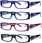 Success Eyewear Reading Glasses Spring Hinge Stylish Designed Readers Womens Glasses for Reading 4 pk