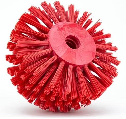 SPARTA 45005EC05 Plastic Multi-Purpose Valve Brush, Pipe Brush, Round Brush With Polyester Bristles, Color Coded For Commercial Cleaning, Kitchen, Restaurant, Bathroom, 3.9 X 5 X 3.9 Inches, Red