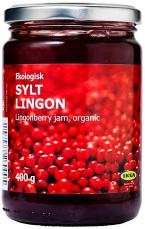 Ikea Organic Jam Bundle - Includes Total 4 Preserves - 2 SYLT LINGON Lingonberry Organic Preserves and and 2 MARMELAD APELSIN & FLÄDER Orange & elderflower organic Marmalade.