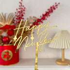 Happy New Year 2026 Cake Topper-Winter Xmas Holiday Cake Decor-Hello 2026 Hello New Year Eve Party Decorations Supplies