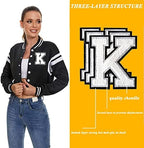 3PCS White Chenille Numbers Patch, Large Size 4-1/2" Iron on Number Patches Varsity Patches for Clothing, 7