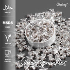 Cobakey Bright Silver Sprinkles for Cake Decorations 100g/ 3.52oz Star Metallic Pearl Sugar Sprinkles for Cupcake Toppers Wedding Party Valentines Halloween Christmas Supplies