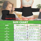 2 in 1 Postpartum Belly Band Wrap Black, C-Section Support Belt X-Large, Post Partum Support Recovery Waist/Pelvis Belt, Hysterectomy Belly Band Binder Girdle Stomach