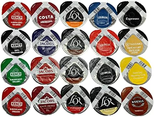 36 Tasimo T-Discs Pods Variety Pack, 1x Each Flavour, 36 Different Blends, Coffee, Hot Chocolate, Tea Gift Box (40+ Pods)