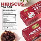 LeafLea 40 Premium Natural Hibiscus Tea Bags, 100% Pure from Hibiscus Flowers, Caffeine-Free Herbal Tea, Hibiscus Flower Tea Rich in Natural Goodness and Flavor, No Sugar, Gluten-Free, Vegan