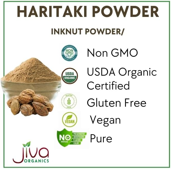 Jiva Organics Organic Haritaki Powder 7 Ounce - 100% Pure USDA Certified Non GMO