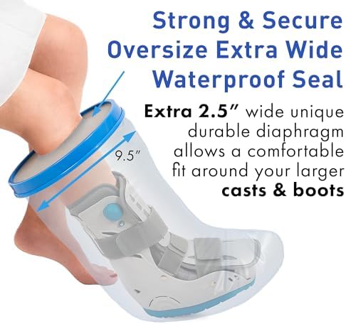 TKWC INC Water Proof Leg Cast Cover for Shower - Watertight Foot Protector (Extra Wide XL)