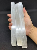 GAF TREASURES 9-10" Selenite Sticks, Selenite Wands, Natural White Selenite Crystal, Selenite Blades (15 lb)