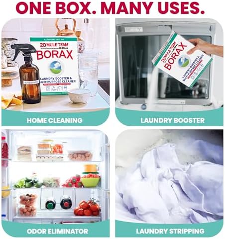 20 Mule Team All Natural Borax Detergent Booster & Multi-Purpose Household Cleaner, 65 Ounce, 4 Count