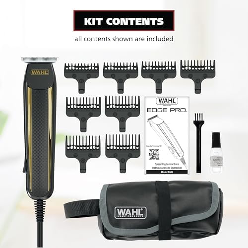 Wahl Edge Pro Bump Free Corded Beard Trimmer for Men Touch Up Trimmer & Grooming Detailer Kit – Perfect for Edging Beards, Mustaches, Hair, & Stubble, – Model 9686-300