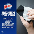 Windex Electronic Cleaning Wipes, Pre-Moistened Screen Wipes for TVs, Phones, and Other Electronics, Resealable for a Freshness Lock, 25 Count
