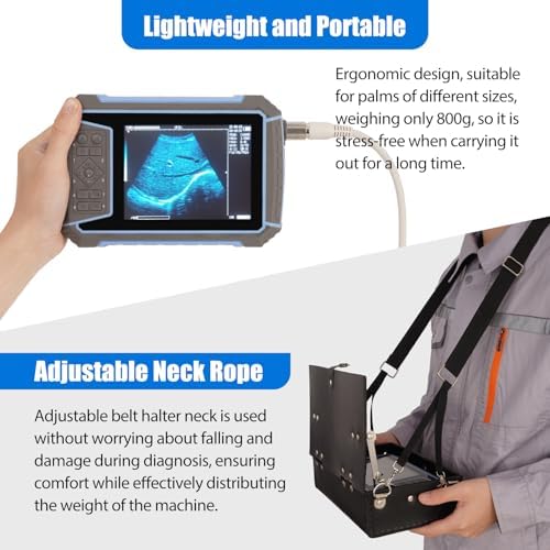 2025 Upgraded Veterinary Ultrasound Machine - with 3.5MHz Convex Probe, Pregnancy Portable Handheld Scanner B-Ultra Sound for Cattle, Horse, Pigs, Sheep, Cats, Dogs, Rabbit, Fish