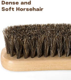 Cowboy Hat Brush, 100% Horsehair Brush for Cleaning, Lint Brush Removes Dust, Pet Hair, Cleaning Kit for Suede, Felt Hats, Wool Coats, Suits, Clothes, Shoes, Furniture, Wood Handle with Storage Bag